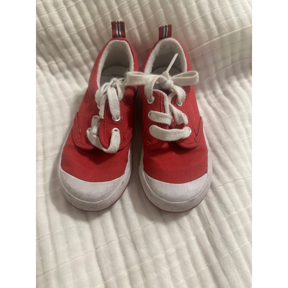 Keds Graham Red Canvas Lace Up Sneakers Memory Foam Kids Size 8M Boys Girls